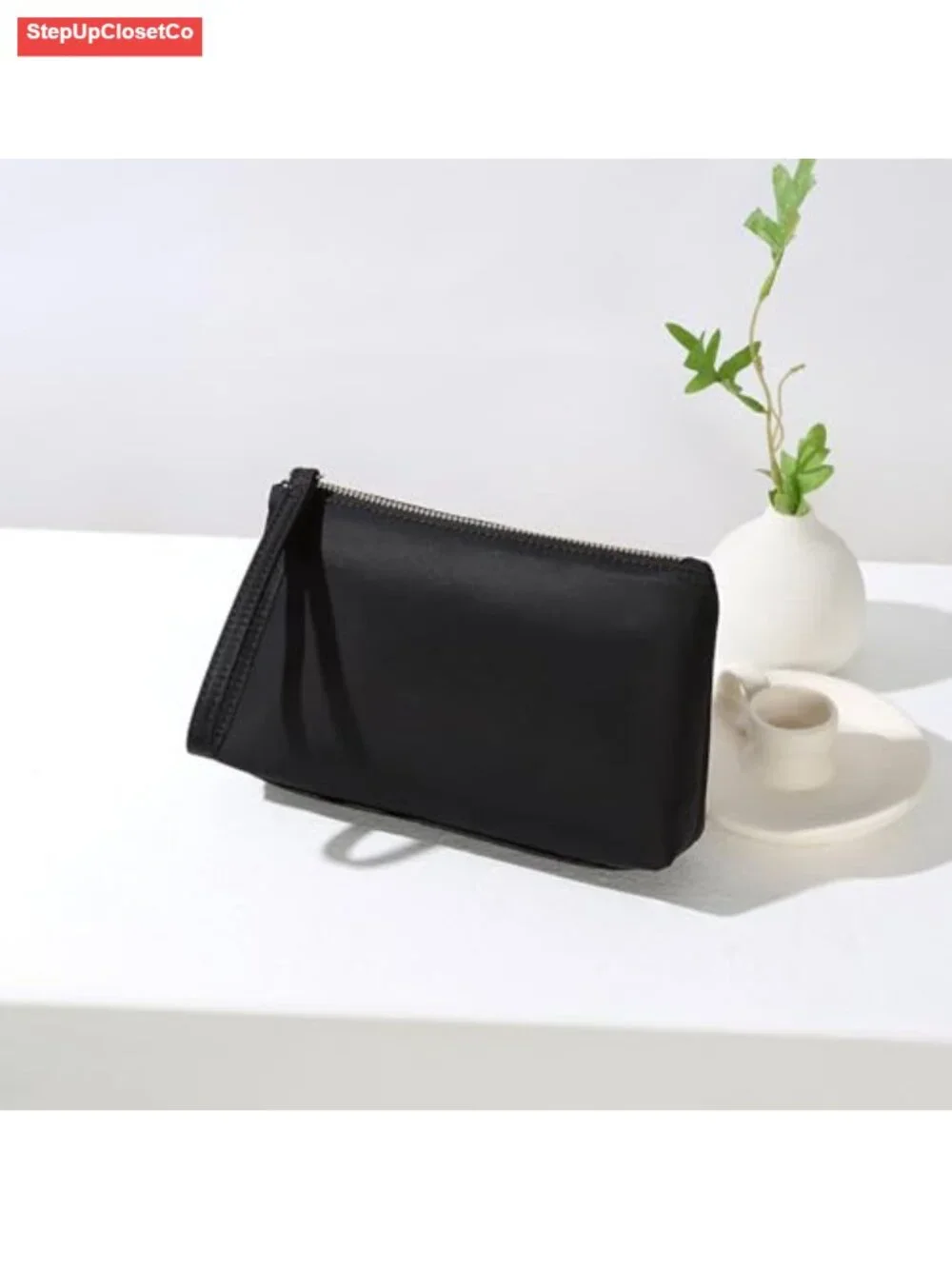 Water-Resistant Nylon Wristlet Wallet for Women with Card Slots and Zipper